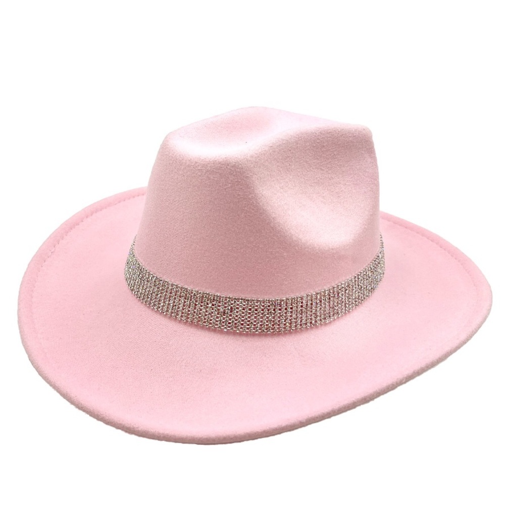 Pink Rhinestone Paved Band Cowboy Western Hat